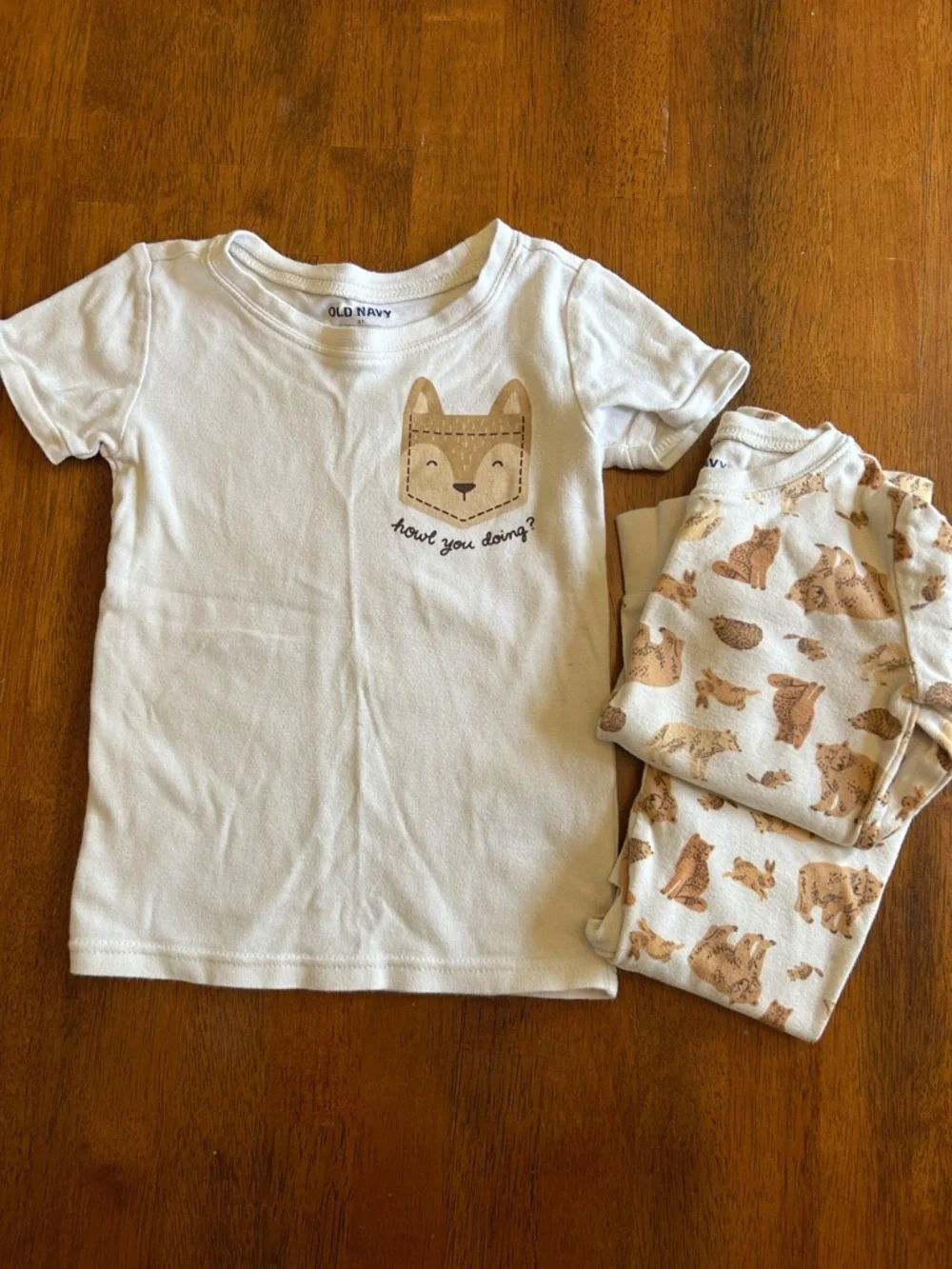 Woodland Pajama Set 3pc Bundle Kids 5T Wolf Bear Fox Animal Sleepwear Old Navy